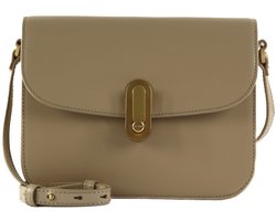 Ted Baker Leren schoudertas Kkayli Polished Leather Satchel Bag Taupe