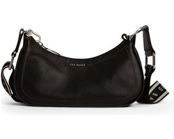 Ted Baker Leren schoudertas Laarna Webbing Leather Shoulder Bag Black zwart