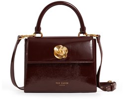 Ted Baker schoudertas Roseau Rose Detail Mini Crinkle Bag Wine wijnrood