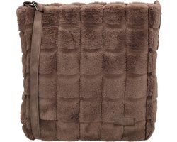 Zebra Trends Milou Crossbodytas - Schoudertas - Fur - Bont - Dames Tas - Donkertaupe.