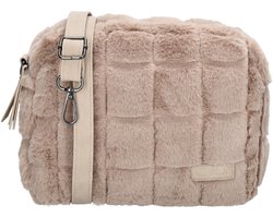 Zebra Trends Milou Crossbodytas - Schoudertas - Fur - Bont - Schouderband - Dames Tas- Lichttaupe