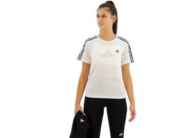 Adidas Own The Run 3 Stripes T-shirt Met Korte Mouwen Wit S Vrouw