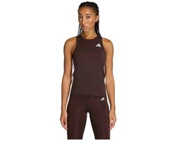 Adidas Train Essentials 3 Stripes Workout Mouwloos T-shirt Bruin S Vrouw
