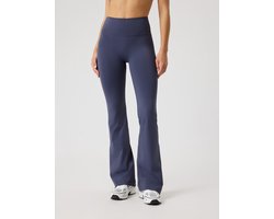 Björn Borg Sportbroek Wijde Pijp Dames - Flare Tight - Gerecycled Polyester - Donkergrijs - Maat XL