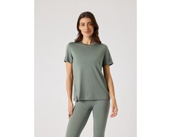 Björn Borg Sportshirt Dames - Trainingshirt Korte Mouw - Gerecycled Polyester - Groen - Maat M