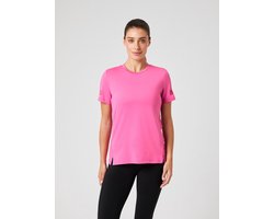 Björn Borg Sportshirt Dames - Trainingshirt Korte Mouw - Gerecycled Polyester - Roze - Maat M