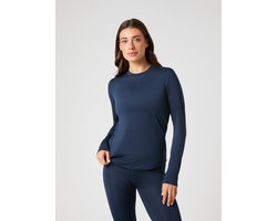 Björn Borg Sportshirt Lange Mouw Vrouwen - Longsleeve Dames - Gerecycled Polyester - Donkerblauw - Maat L