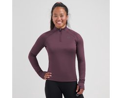 Rogelli Essential Dames Hardloopshirt Lange Mouwen - Sportshirt met Rits - Aubergine