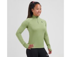 Rogelli Essential Dames Hardloopshirt Lange Mouwen - Sportshirt met Rits - Groen