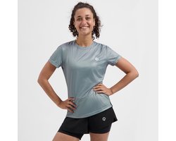 Rogelli Motion Hardloopshirt Dames - Sportshirt - Mist Grey Embossed - Maat L