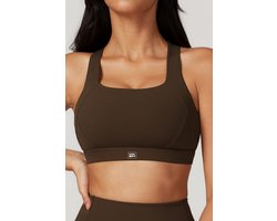 Sports Bra Dames – Cacao – Ondersteunende Sport BH – Fitness, Yoga & Pilates – Comfortabele Pasvorm – S