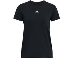 Under Armour UA Rival Core SS-BLK Dames Sportshirt - Zwart - Wit