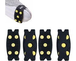 2 paar ijsgrijpers, antislip-ijsgrepen, ijsklauwen, antislip-tractiehulpmiddelen voor schoenen/laarzen, met 5 sneeuwspikes en stalen pinnen