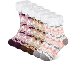 3 Paar - sokken - Warme Fuzzy Fleece Sokken - antislip sokken - Huissokken Dames - sokken dames - Warme Winter Sokken - Fluffy Sokken - Slaapsokken - Huissokken - Kousen - warm houden - Pluche en comfortabel - dikke pluche sokken - middenbuis sokken