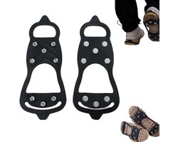 Antislip schoenhoes stijgijzers - 1 paar - Schoenovertrekken - Sneeuwijzers - Antislip - Stijgijzers Voor Bergschoenen - Schoen Spikes - Crampons - Voor Dames Of Heren - Zwart - Maat 40-45