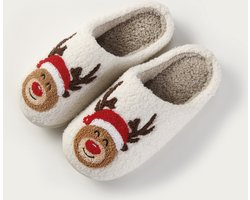 Budino® Kerst Pantoffels - Kerst Sloffen - Pantoffels - Sloffen - Dames en Heren - Rendier - Maat 39/40