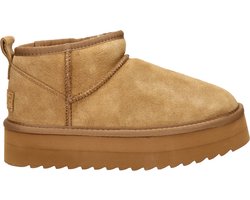 Colors of California Boots – Suede Platform Laarzen - Cognac - Maat 38