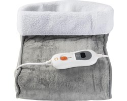 Cresta Care KTS967 Elektrische voetverwarmer met timer en machinewasbaar cosy fleece | Grijs