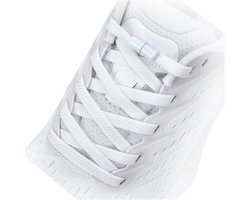 Elastische Veters - Schoenveters - Niet Meer Strikken - Wit met Witte Draaidop - 1 Paar