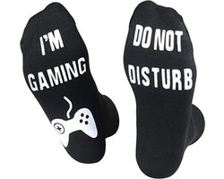 Game sokken | Gaming sokken | Maat 36 - 42 | I'm gaming, do not disturb | Grappige game sokken | Cadeau voor gamers | Zwarte sokken