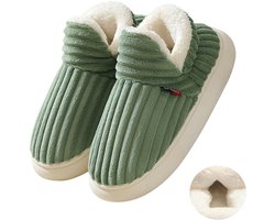Katoenen schoenen - L -40-41- Meet uw voetlengte om uw maat te kiezen - Geschikt voor voetlengte 23cm - Voetlengte + 1-2maten voor brede voeten - Warm en comfortabel - Katoenen pantoffels - Antislip voor herfst en winter - Lichtgewicht en ademend