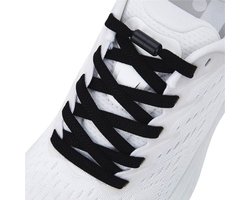 Lace Force® Elastische Veters - Niet Meer Strikken! - Zwart met zwarte sluiting - Schoenveters - Comfort & Gemak