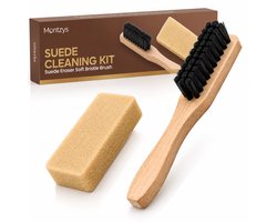 Montzys® Premium Suede Borstel Set - Suedeborstel met Gum - Schoenverzorging - Schoenborstel voor Schoenen & Sneaker