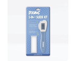 Pooms 2-in-1 Suède Reinigingsset - Suède & Nubuck Schoonmaken - Suède Borstel + Gum - Schoenverzorging - Reinigen & Herstellen - Geschikt voor Alle Suède Materialen