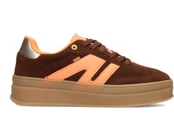 POSH by Poelman NOË Dames Sneakers - Donker Bruin