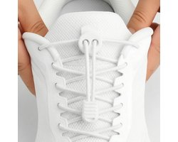 RENALUX Elastische Veters - Veters zonder Strikken - Elastische Veters Wit - Op Maat te Maken - Veters Elastische - Veters Wandelschoenen Werkschoenen - Veters Wit