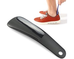 Schoenlepel I Kunststof I Lengte 16 CM I Schoentrekker I Met Ophangoog I Zwart