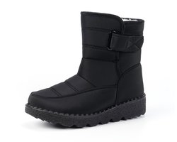 Sneeuwlaarzen -- Winterlaarzen voor dames - Waterdichte sneeuwlaarzen - Warme sneeuwlaarzen met fleece voering - Antislip sneeuwlaarzen voor buiten - Zwart - Maat 45