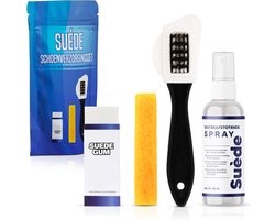 suede borstel - waterafstotende spray - suede schoenverzorging - Impregneer spray - suede schoonmaakset