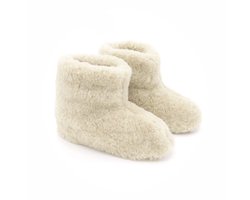 Texelse wollen sloffen hoog – Ecru – Skéépe – dames en heren – 100% schapenwol – warme pantoffels – 35 / 36