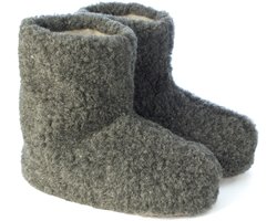 Texelse wollen sloffen hoog – Grijs – Skéépe – dames en heren – 100% schapenwol – warme pantoffels – 41 / 42