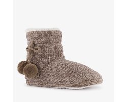 Thu!s gevoerde hoge dames sloffen taupe - Bruin - Pantoffels - Maat 39/40