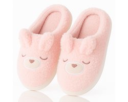 Twenty4seven® Bunny Pantoffels Dames - Winter Sloffen - Huisschoenen Roze Konijn - Maat 39/40