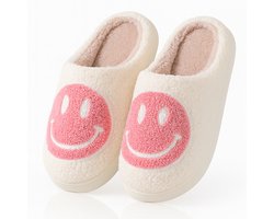 Twenty4seven® Smiley Pantoffels - Sloffen Kerst & Winter - Kerstsloffen Dames & Heren - Huisschoenen Wit - Maat 39/40