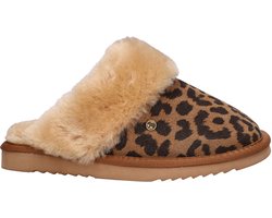 Warmbat Collie Print Panther Dames Sloffen - Chestnut