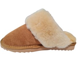 Warmbat Flurry Suede Dames Sloffen - Cognac