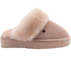 Warmbat Flurry Suede Plateau Dames Sloffen - Blush