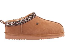 Warmbat Kynuna Suede Tape Dames Sloffen - Cognac