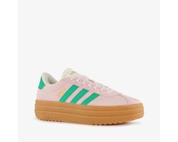 Adidas VL Court Bold suede dames sneakers roze groen - Maat 37 1/3 - Echt leer - Uitneembare zool