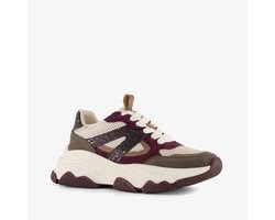 Blue Box dames dad sneakers beige bordeaux - Maat 42 - Uitneembare zool