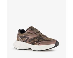 Blue Box dames dad sneakers met panterprint bruin - Maat 39 - Uitneembare zool