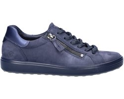 Ecco Soft 7 Slide Sneakers blauw Nubuck - Dames - Maat 42