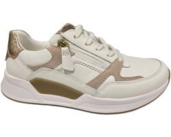 Gabor 86.958.52 Rolling Soft Sneakers Wit Leer Dames - Wit/Goud - 39