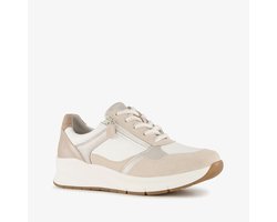 Hush Puppies suede dames sneakers beige wit - Maat 41 - Uitneembare zool