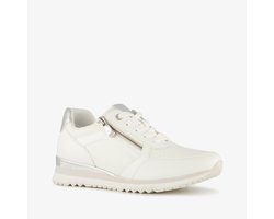 Marco Tozzi dames sneakers met rits en veter wit - Maat 42 - Uitneembare zool