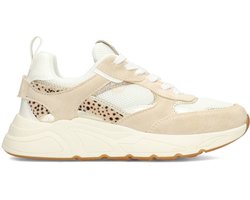 POSH by Poelman CARO Dames Sneakers - Wit met beige combinatie